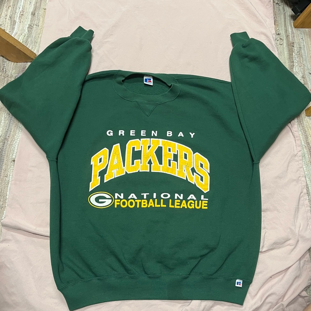 Vintage Green Bay Packers Russell Athletics crewneck NFL Sweater Pullover sz XL